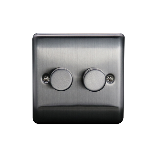 Caradok 2G LED Dimmer Brushed Chrome (Max 100W)