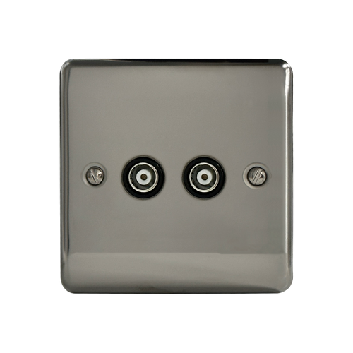 Caradok 2G Coax Socket Black Nickel