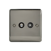 Caradok Satellite Socket + Coax Socket Black Nickel