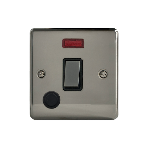 Caradok 20A DP Switch c/w Neon + FO Black Nickel