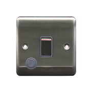 Caradok 20A DP Switch + FO Brushed Chrome Grey Insert