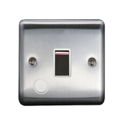Caradok 20A DP Switch + FO Brushed Chrome White Insert