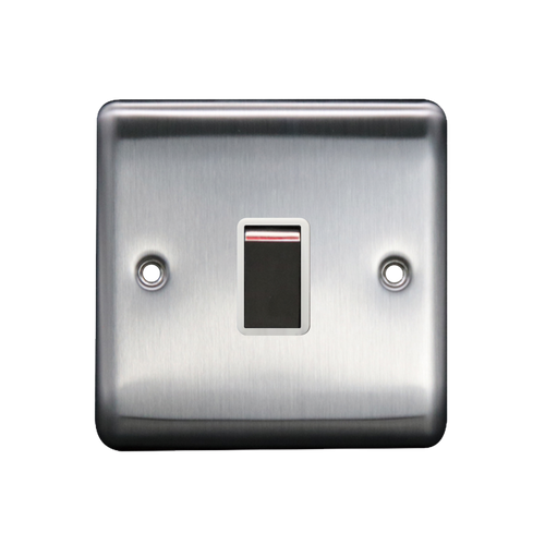 Caradok 20A DP Switch Brushed Chrome White Insert