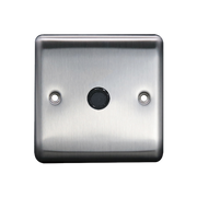 Caradok 20A Flex Outlet Plate Brushed Chrome Grey Insert