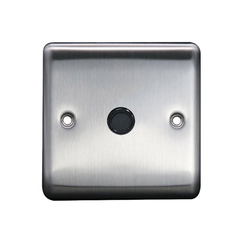Caradok 20A Flex Outlet Plate Brushed Chrome Grey Insert