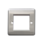 Caradok 1G 2 Module Data Plate Brushed Chrome White Insert