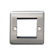 Caradok 1G 2 Module Data Plate Brushed Chrome Black Insert