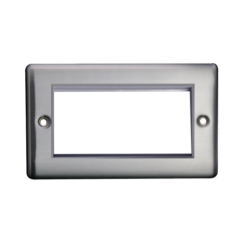 Caradok 2G 4 Module Data Plate Brushed Chrome Grey Insert