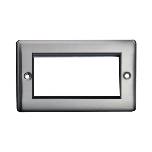Caradok 2G 4 Module Data Plate Brushed Chrome Black Insert