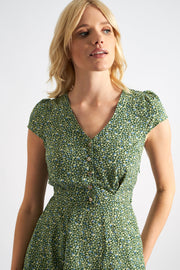 Cathleen Mini Ditsy Tea Dress Green