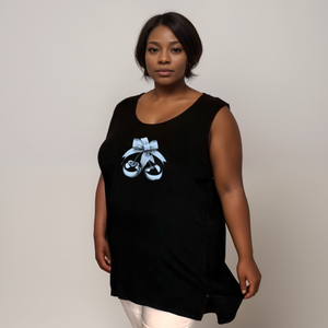 BLACK CHERRY BOW SLEEVELESS VEST