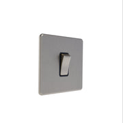 Caradok 1G Intermediate 10A Switch Brushed Chrome - Black Inserts