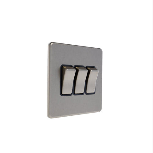 Caradok 3G 2Way 10A Switch Brushed Chrome Black