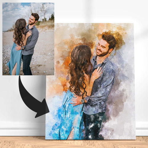 Personalised Watercolour Portrait - Canvas