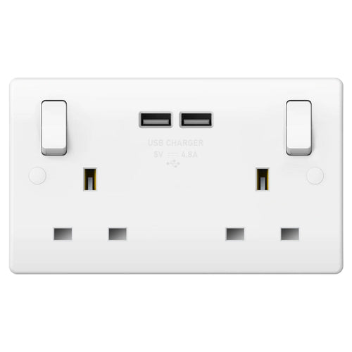 Caradok 2G 13A Switched Socket 2 USB A 4.8A