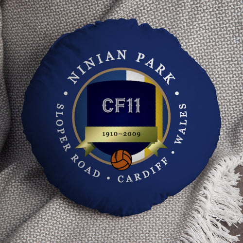 Cardiff Ninian Park - Football Legends - Circle Cushion 14"