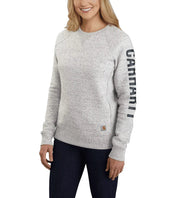 Carhartt 104410 Women's Relaxed Fit Midweight Crew Neck Logo Sweatshirt Fleece