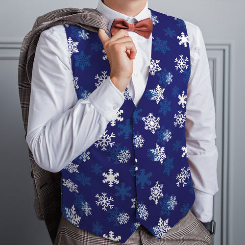 Cartoon Santa Blue - Novelty Costume Fancy Dress Waistcoat ( 4 sizes available )