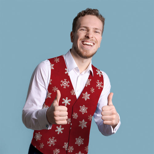 Cartoon Santa Red - Novelty Costume Fancy Dress Waistcoat ( 4 sizes available )