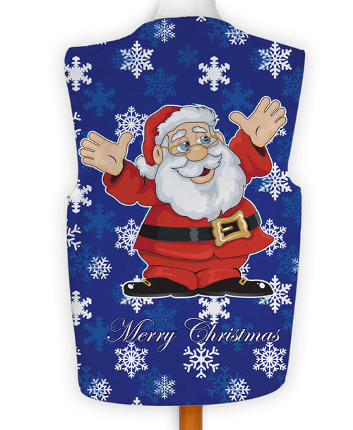 Cartoon Santa Blue - Novelty Costume Fancy Dress Waistcoat ( 4 sizes available )