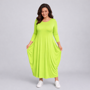 Long Sleeve Calf Length Dress