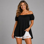 Longline Off-Shoulder Bardot Top / T-Shirt