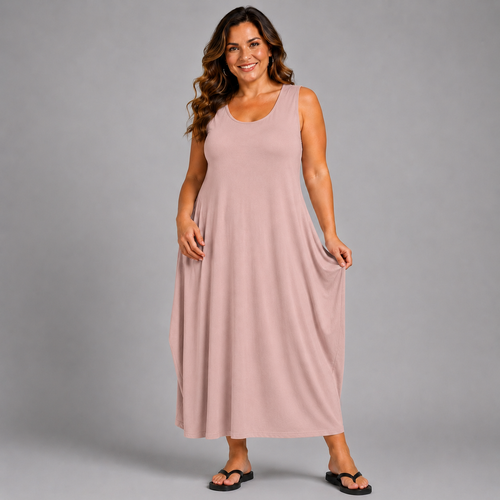 Sleeveless T-Shirt Midi Dress