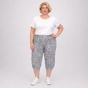 Leopard Jersey 3/4 Length Loose Fitting Ali Baba Pants / Shorts