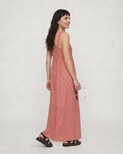 Eyre Burgandy Gingham Midaxi Dress