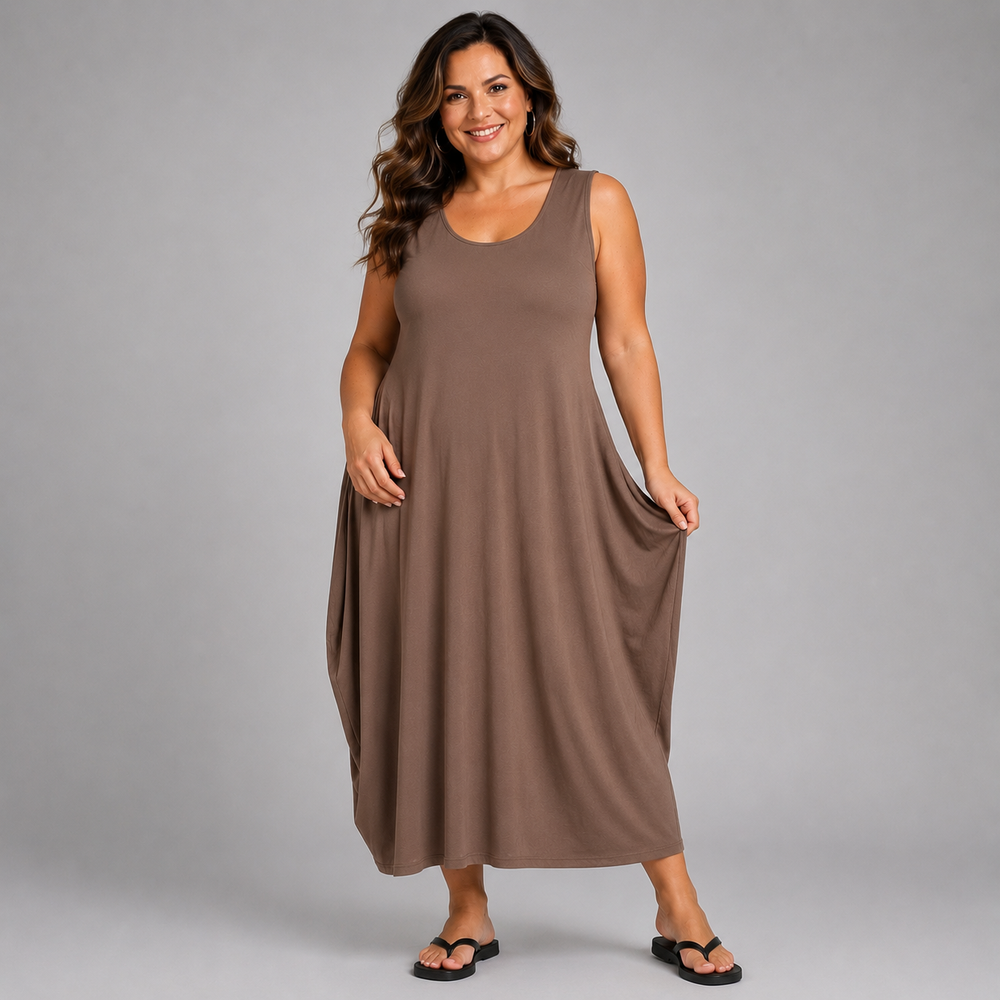 Sleeveless T-Shirt Midi Dress