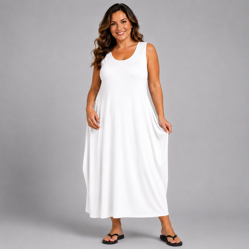 Sleeveless T-Shirt Midi Dress