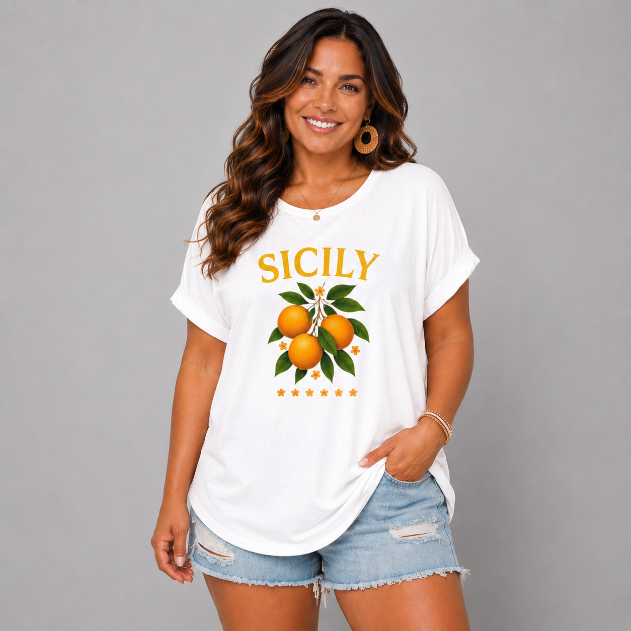 Sicily Dipped Hem T-Shirt