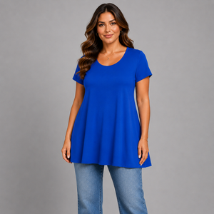 Short Sleeve Godet Panel Swing Top