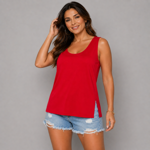 Viscose Sleeveless Cut Side Vest / T-shirt