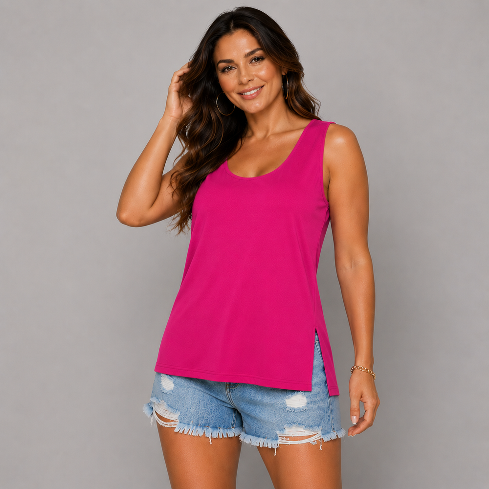Viscose Sleeveless Cut Side Vest / T-shirt