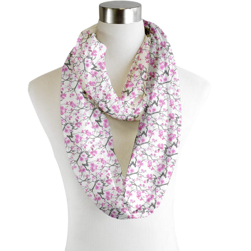 Cherry Blossoms - Scarf - Infinity  - Chiffon