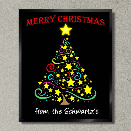 Illuminated Christmas Artwork "Stylised Christmas Tree" with Personalisation