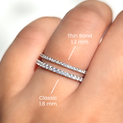 Thin Full Eternity Ring (1.2 mm) in Sterling Silver