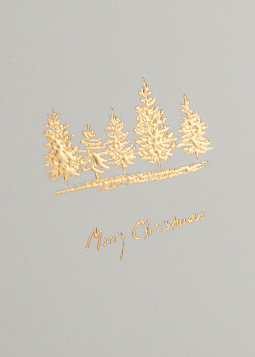 Collins Christmas Cards - Golden Tree Design - 10 Pack Festive Greeting Cards