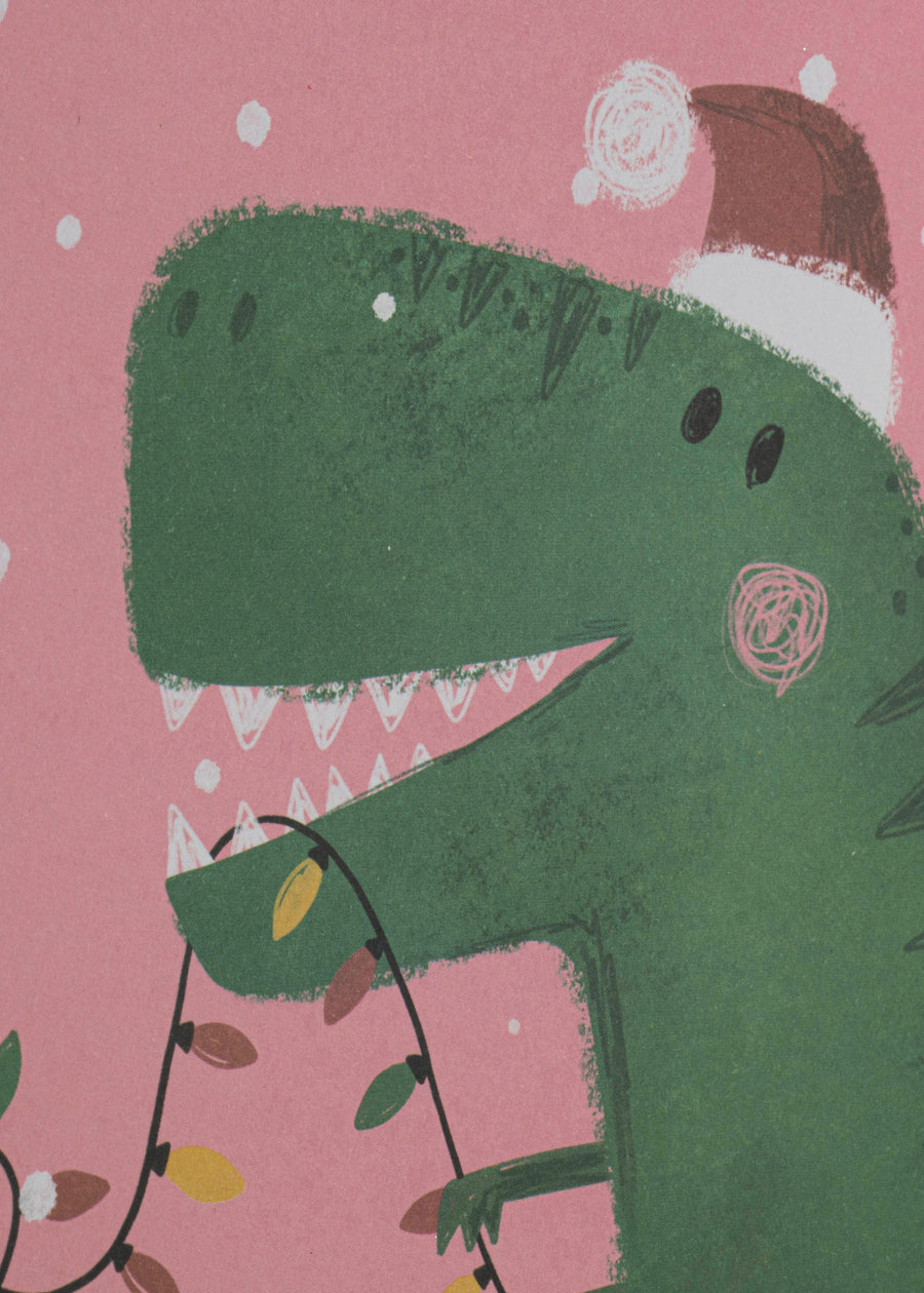 Collins Christmas Cards - Festive Dinosaur Design - 10 Pack Holiday Greeting Cards