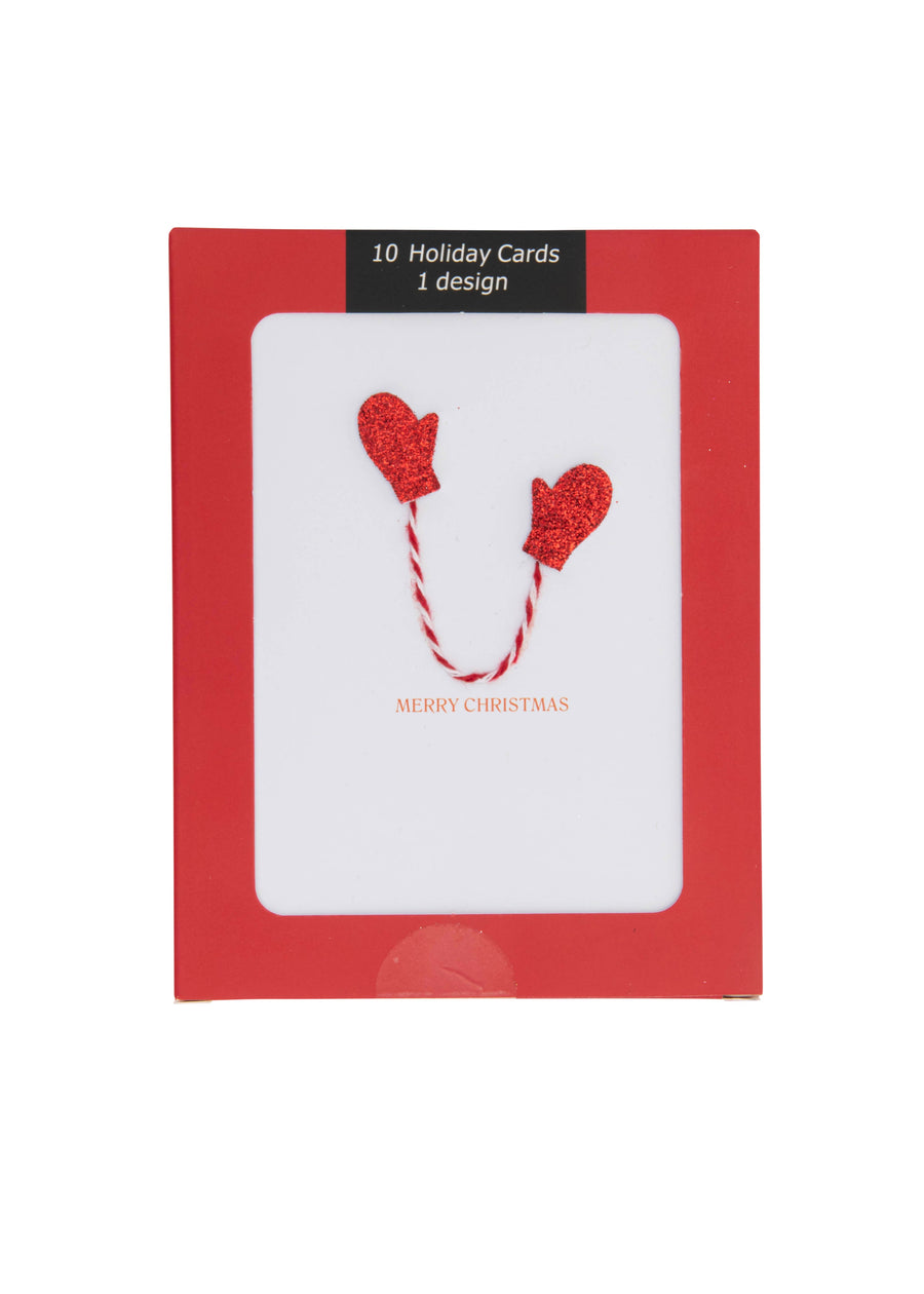 Collins Christmas Cards - Winter Mits Design - 10 Pack Festive Greeting Cards