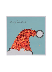 Collins Christmas Cards - Glitter Santa Hat Design - 10 Pack Festive Greeting Cards
