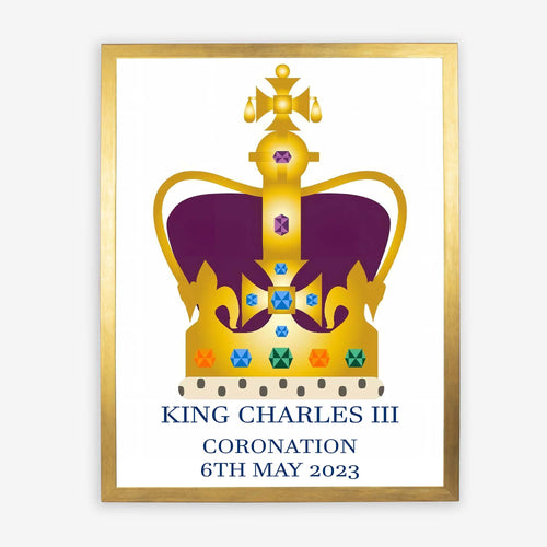 Coronation Crown Emoji on Canvas, Framed Prints, Framed Canvas, Acrylic or Print-only