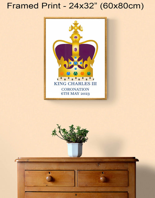 Coronation Crown Emoji on Canvas, Framed Prints, Framed Canvas, Acrylic or Print-only