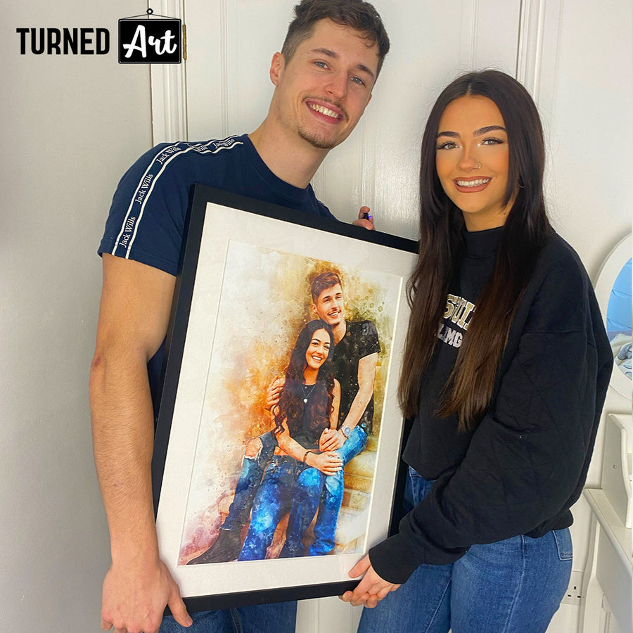 Valentine's Day Personalised Watercolour Portrait