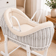 Wicker Deluxe Pod Baby Moses Basket With Stand