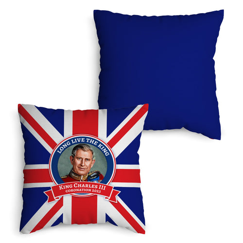 King Charles Coronation - Union Jack - 45cm Square Cushion