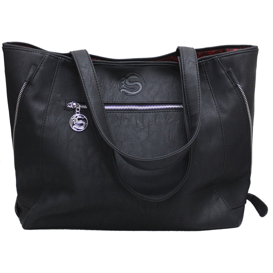 BLACK CAT Studded PU Leather Tote Bag