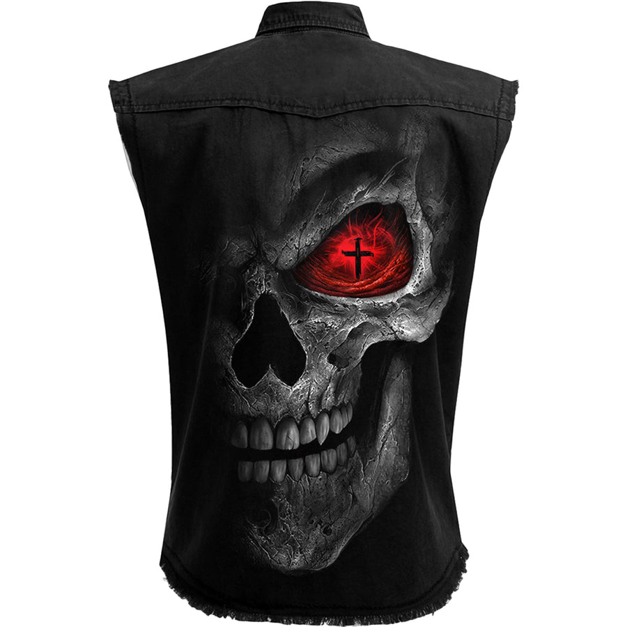 DEATH STARE - Sleeveless Stone Washed Worker Black