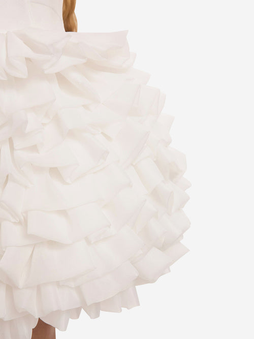 DRESS & Fleur Girls Dress with Headband in White